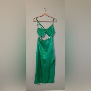 Satin green dress
